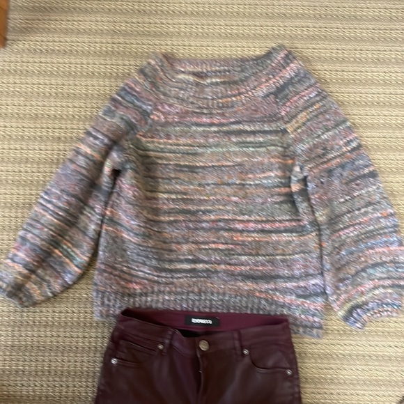 💙🩷Fab Express Party Outfit Faux Leather Pants/Off Shoulder Sweater🩷💙 - Picture 2 of 12